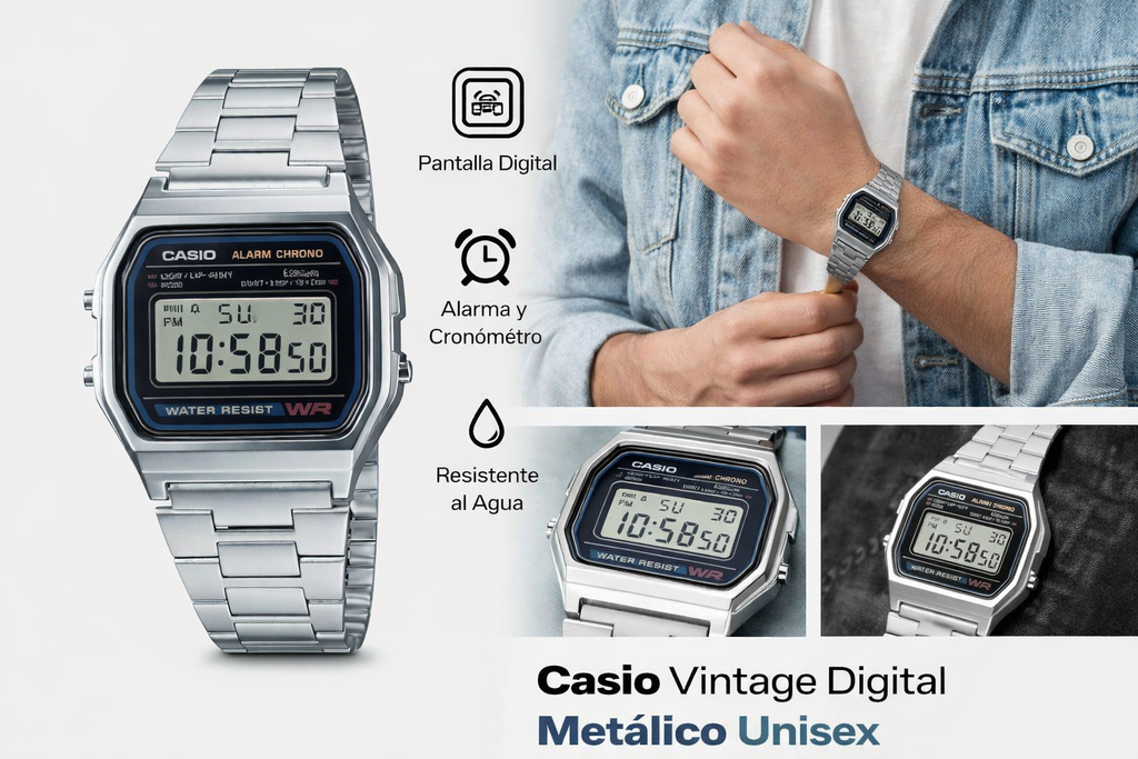 Casio Retro Clásico Digital Metálico