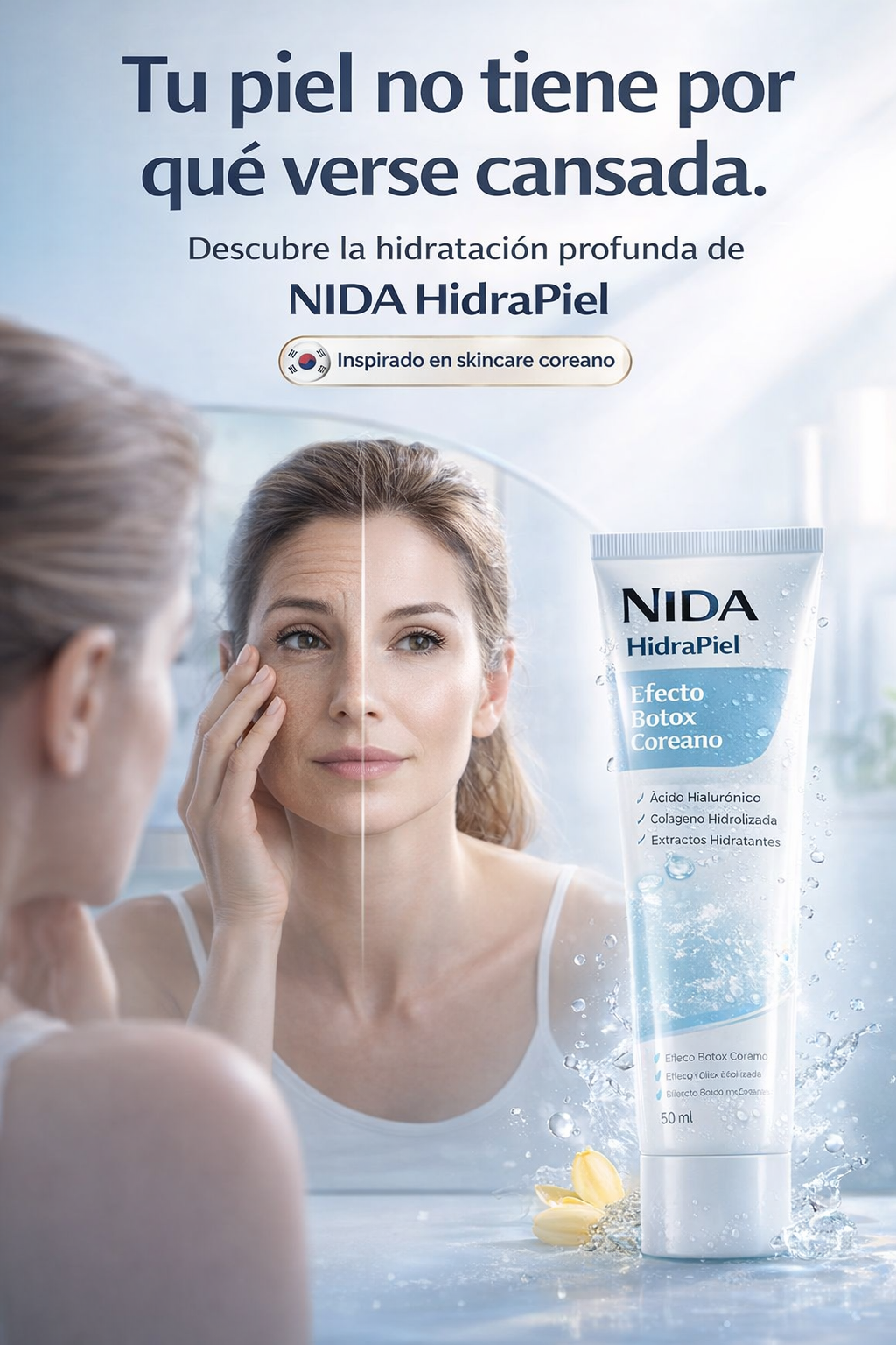 NIDA HidraPiel - Crema Hidratante Rejuvenecedora Coreana