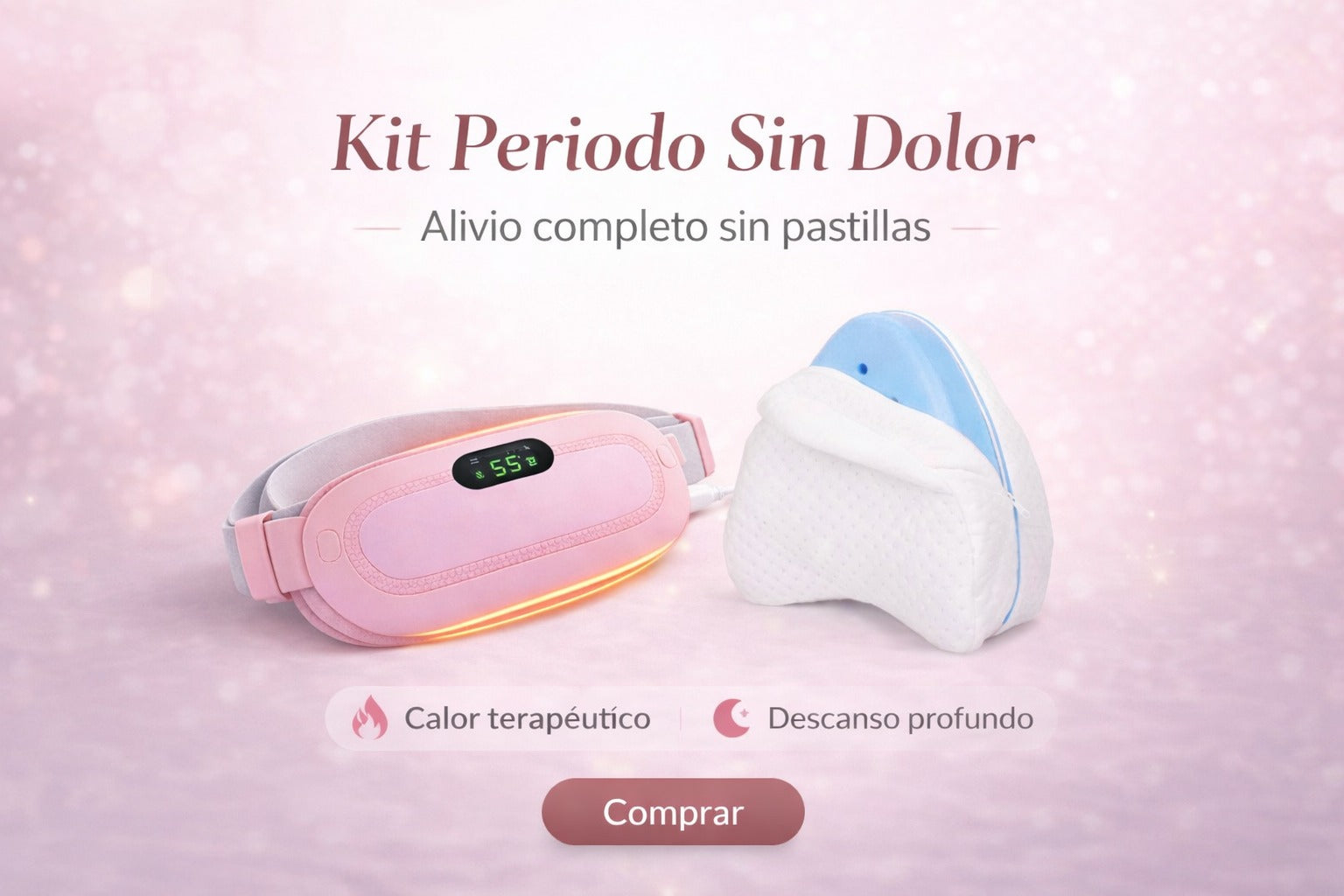 🔥 Combo Alivio Total: Cinturón Térmico + Almohada Ergonómica | Adiós Cólicos