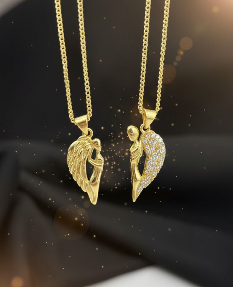 “Unidos por Atracción” – Juego X2 Cadenas Magnéticas para Parejas (Baño en oro)