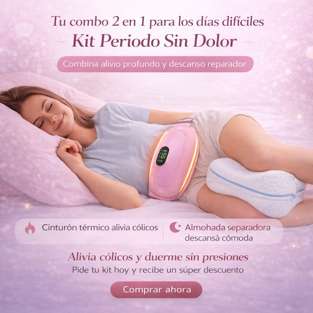🔥 Combo Alivio Total: Cinturón Térmico + Almohada Ergonómica | Adiós Cólicos