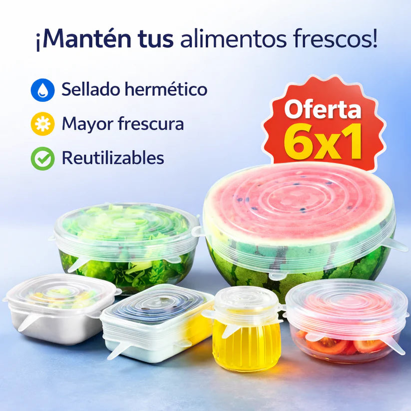 Tapas SellaTodo - Set de 6 tapas reutilizables & ecológicas